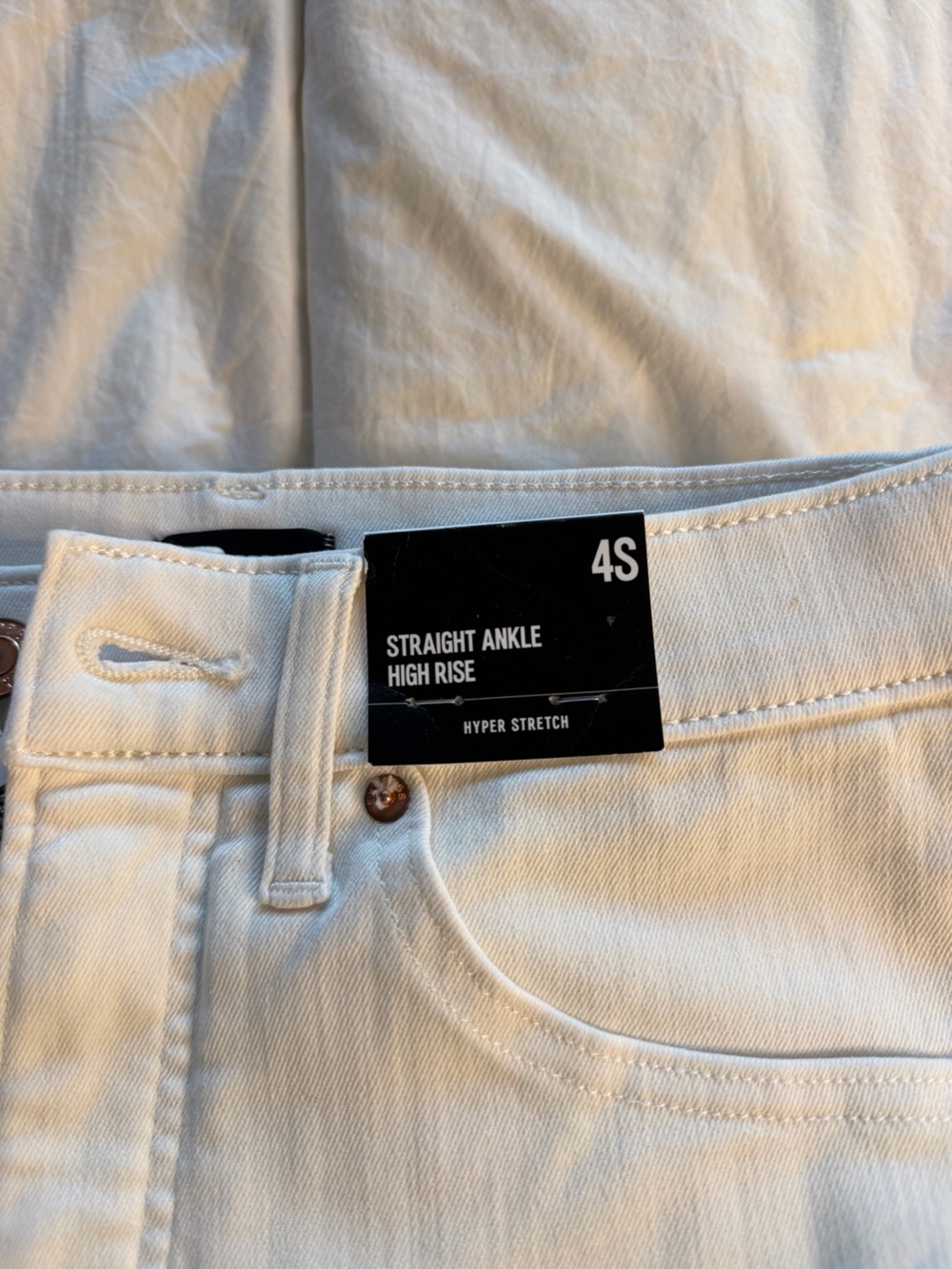 Express Straight Ankle High-Rise Jeans - White